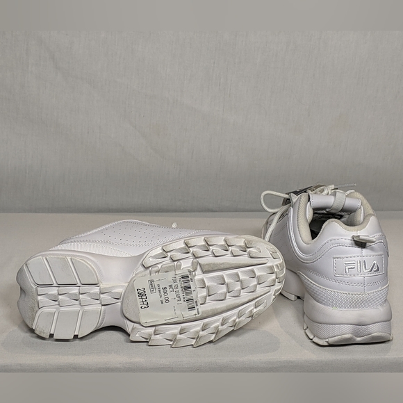 NEW Fila Womens Disruptor II Leather Premium Classic 90s era retro Sz 7 white - Picture 3 of 7
